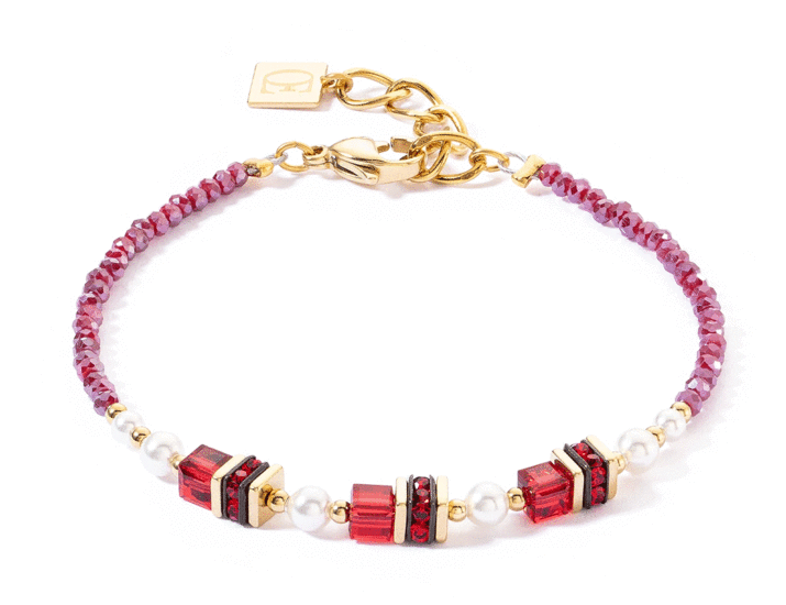 Coeur de Lion Sparkling Princess Bracelet Gold-Red 4567/30-0300