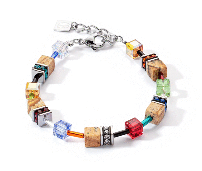 Coeur de Lion GeoCUBE® Iconic Nature Bracelet Multicolour Brown 3018/30-1511