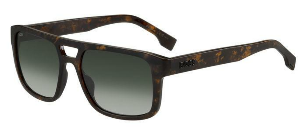 BOSS DOUBLE-BRIDGE SUNGLASSES IN PATTERNED ACETATE WITH 3D LOGO 1648/S 086/9K