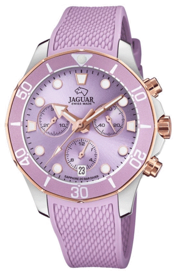 JAGUAR WOMEN'S VIOLET WOMAN COLLECTION RUBBER WATCH BRACELET J890/2