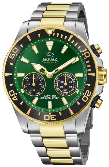 JAGUAR MEN'S GREEN CONNECTED STAINLESS STEEL J889/3